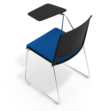 chair with writing tablet black blue with writing tablet upholstered fabric no armrests 7