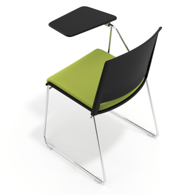 chair with writing tablet green with writing tablet upholstered fabric no armrests 7
