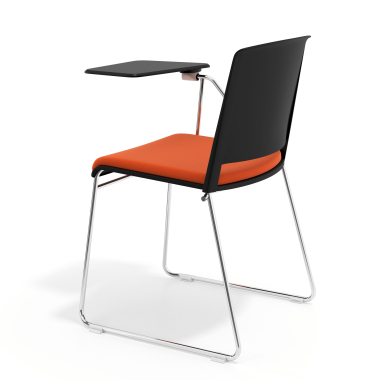chair with writing tablet black orange with writing tablet upholstered fabric no armrests 5