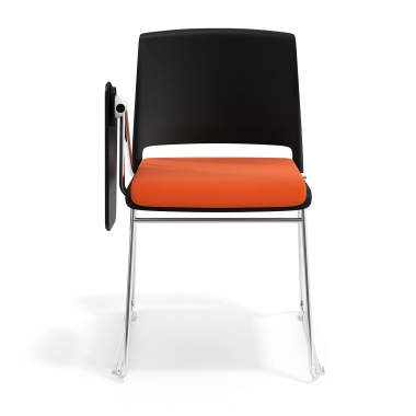chair with writing tablet black orange with writing tablet upholstered fabric no armrests 6