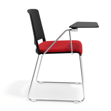 chair with writing tablet black red with writing tablet upholstered fabric no armrests 3