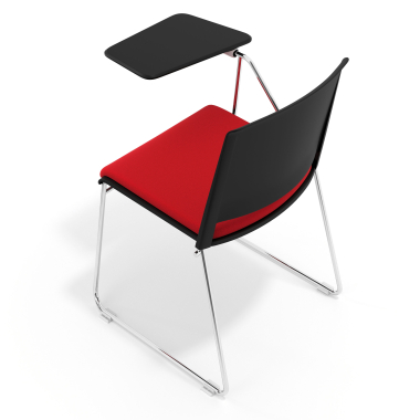 chair with writing tablet black red with writing tablet upholstered fabric no armrests 7