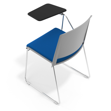 chair with writing tablet blue with writing tablet upholstered fabric no armrests 7