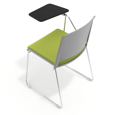 chair with writing tablet green with writing tablet upholstered fabric no armrests 7