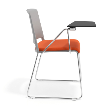 chair with writing tablet orange with writing tablet upholstered fabric no armrests 3