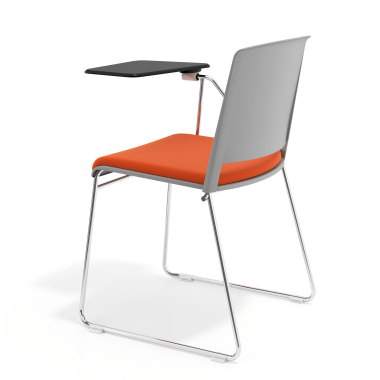 chair with writing tablet orange with writing tablet upholstered fabric no armrests 5