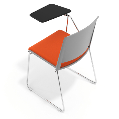 chair with writing tablet orange with writing tablet upholstered fabric no armrests 7