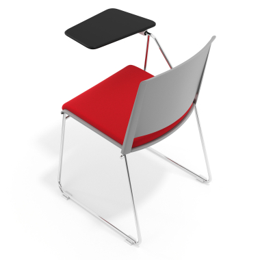chair with writing tablet red with writing tablet upholstered fabric no armrests 7