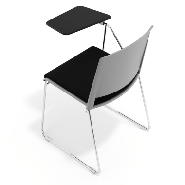 chair with writing tablet black with writing tablet upholstered fabric no armrests 7