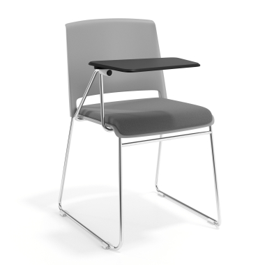 chair with writing tablet gray with writing tablet upholstered fabric no armrests 1