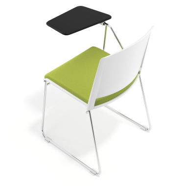 chair with writing tablet green with writing tablet upholstered fabric no armrests 7