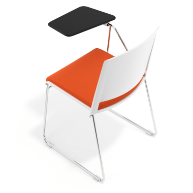 chair with writing tablet orange with writing tablet upholstered fabric no armrests 7