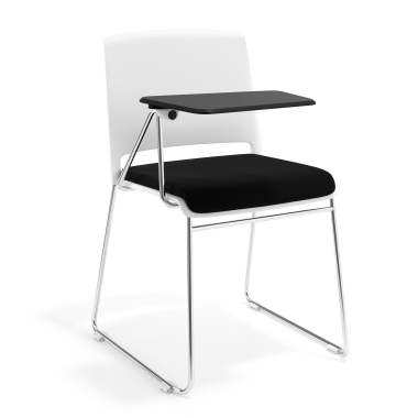chair with writing tablet black with writing tablet upholstered fabric no armrests 1