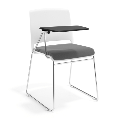 chair with writing tablet gray with writing tablet upholstered fabric no armrests 1