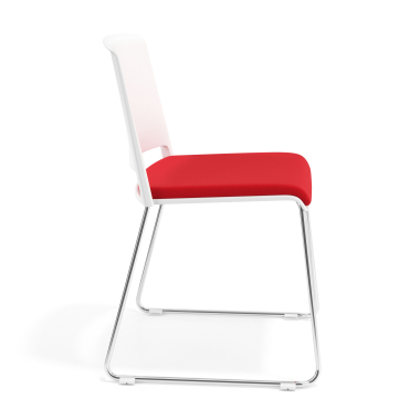 visitor chair white red without arms upholstered fabric no armrests 3