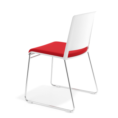 visitor chair white red without arms upholstered fabric no armrests 5