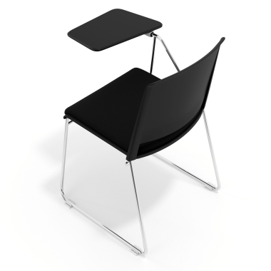 chair with writing tablet black with writing tablet upholstered fabric no armrests 7
