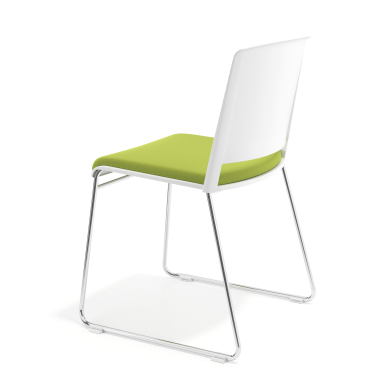 visitor chair green without arms upholstered fabric no armrests 5
