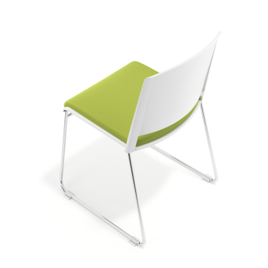 visitor chair green without arms upholstered fabric no armrests 7