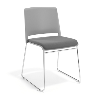 visitor chair gray without arms upholstered fabric no armrests 1
