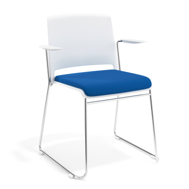 visitor chair blue with arms upholstered fabric no armrests 1
