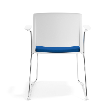 visitor chair blue with arms upholstered fabric no armrests 4