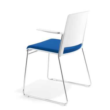 visitor chair blue with arms upholstered fabric no armrests 5