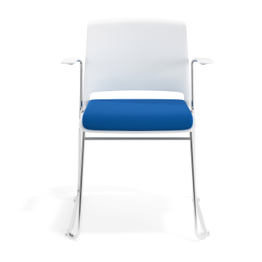 visitor chair blue with arms upholstered fabric no armrests 6