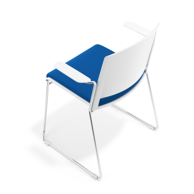 visitor chair blue with arms upholstered fabric no armrests 7