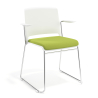 Upholstered visitor chair Hest with armrests