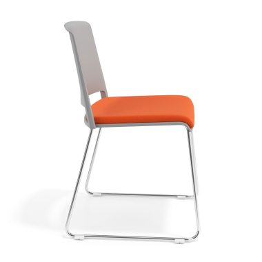 visitor chair orange without arms upholstered fabric no armrests 3
