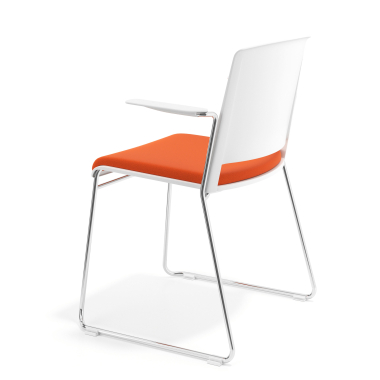 visitor chair white orange with arms upholstered fabric no armrests 5