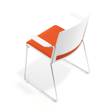 visitor chair white orange with arms upholstered fabric no armrests 7
