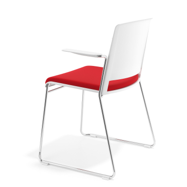 visitor chair white red with arms upholstered fabric no armrests 5