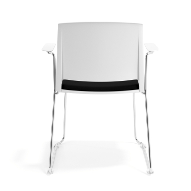 visitor chair black with arms upholstered fabric no armrests 4