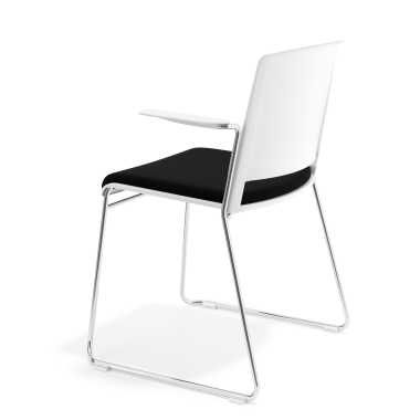 visitor chair black with arms upholstered fabric no armrests 5