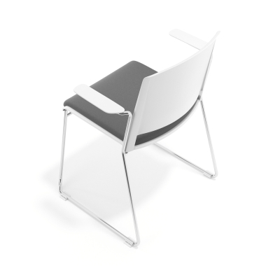 visitor chair white gray with arms upholstered fabric no armrests 7