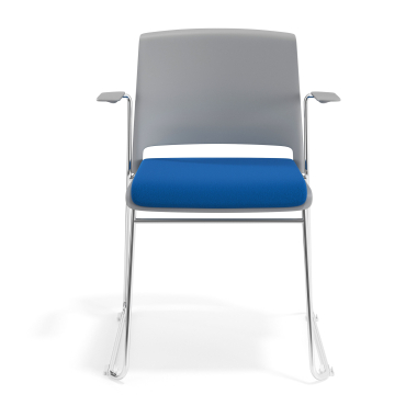 visitor chair blue with arms upholstered fabric no armrests 6