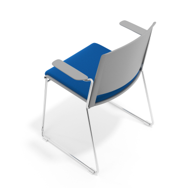 visitor chair blue with arms upholstered fabric no armrests 7
