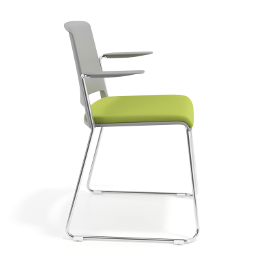 visitor chair green with arms upholstered fabric no armrests 3