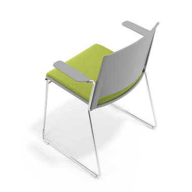 visitor chair green with arms upholstered fabric no armrests 7