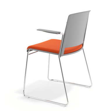 visitor chair orange with arms upholstered fabric no armrests 5