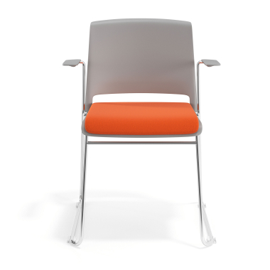 visitor chair orange with arms upholstered fabric no armrests 6