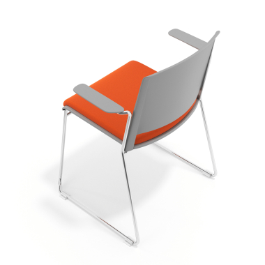 visitor chair orange with arms upholstered fabric no armrests 7