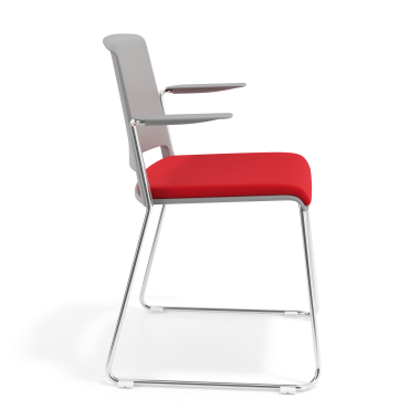 visitor chair red with arms upholstered fabric no armrests 3