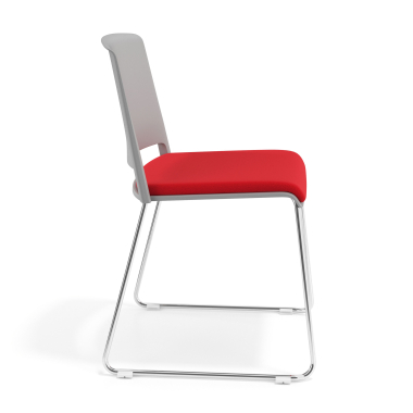 visitor chair red without arms upholstered fabric no armrests 3