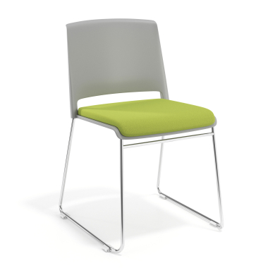 visitor chair green without arms upholstered fabric no armrests 1