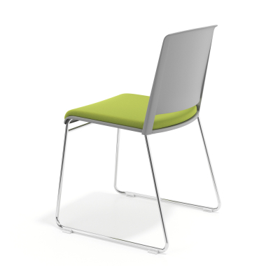 visitor chair green without arms upholstered fabric no armrests 5