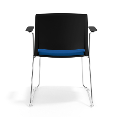 visitor chair blue with arms upholstered fabric no armrests 4