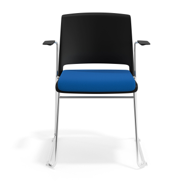 visitor chair blue with arms upholstered fabric no armrests 6